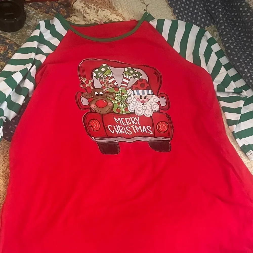 Santa and reindeer Christmas shirt